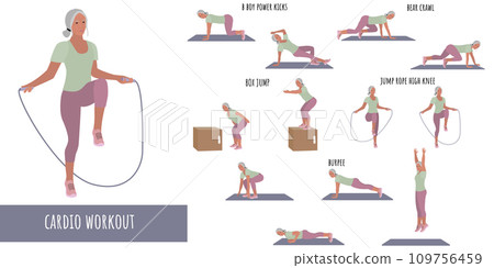 Senior woman doing cardio workout 109756459