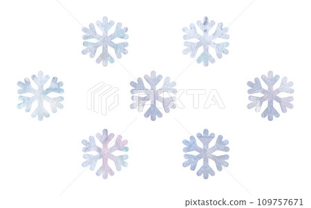 Watercolor style illustration icon set of snowflakes. Weather Elements for winter design, Christmas decoration, Holiday template. Watercolor style illustration icon set of snowflakes. Weather Elements for winter design, Christmas decoration, Holiday template. 109757671