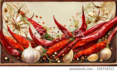 辣紅辣椒框(AI生成) 辣紅辣椒框(AI生成) 109758521