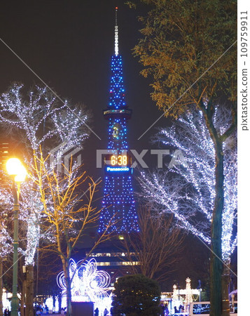 Winter Hokkaido Sapporo White Illumination TV Tower Winter Hokkaido Sapporo White Illumination TV Tower 109759911