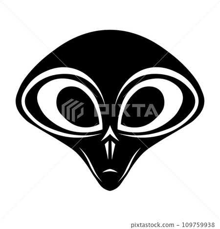 Alien vector black icon on white background 109759938