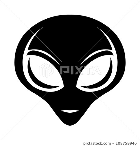 Alien vector black icon on white background Alien vector black icon on white background 109759940