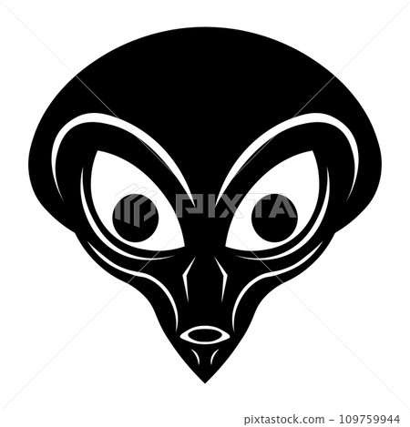 Alien vector black icon on white background 109759944