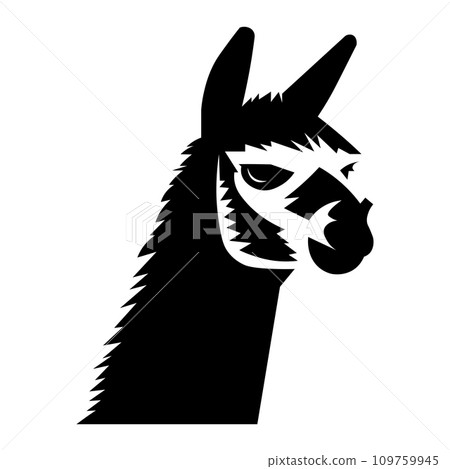 Alpaca vector black icon on white background 109759945