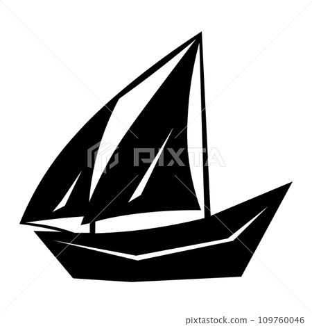 Boat vector black icon on white background Boat vector black icon on white background 109760046