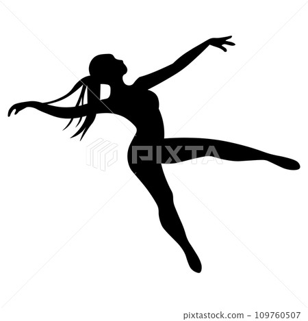 Female dancer black icon on white background 109760507