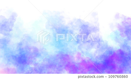 Purple and Blue ink smoke in style of watercolor on white background. 109760860