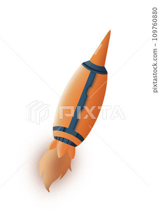 Minimalistic cartoon space rocket in retro style. Minimalistic cartoon space rocket in retro style. 109760880