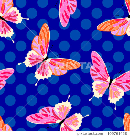 Seamless pattern with butterflies. Vector butterfly background. 109761438
