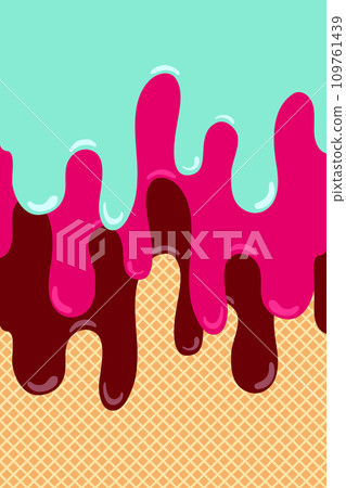 ice cream melted background with waffle or cone. 109761439