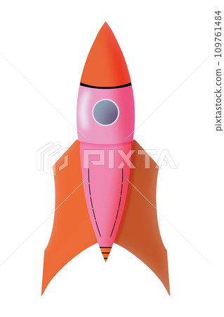 Fantastic cartoon-style rocket. Fantastic cartoon-style rocket. 109761484