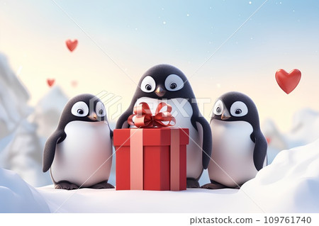 Penguin and presents Penguin and presents 109761740