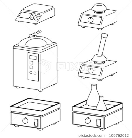 Line drawing of experimental equipment Line drawing of experimental equipment 109762012