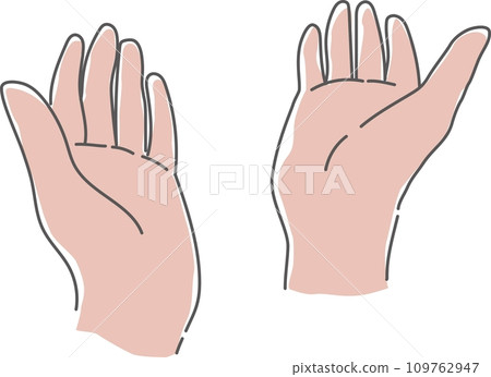 Illustration of spreading both hands and holding out 109762947