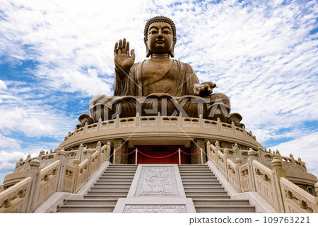 The Big Buddha located at Ngong Ping, Lantau Island, in Hong Kong. 109763221