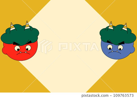 Blue demon and red demon frame Blue demon and red demon frame 109763573