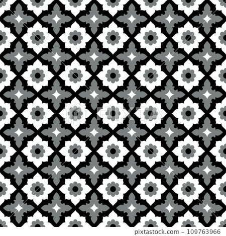 Seamless pattern geometric floral moroccan tile design Seamless pattern geometric floral moroccan tile design 109763966