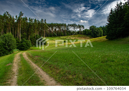 Rural Landscape With Pastures And Forests In The Region Waldviertel In Austria Rural Landscape With Pastures And Forests In The Region Waldviertel In Austria 109764034