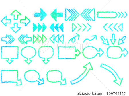 Hand-drawn gradation arrow crayon touch illustration [set] 109764112