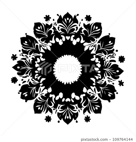 Mandala. Ethnic decorative element. Hand drawn backdrop. Islam, Arabic, Indian, ottoman motifs. 109764144