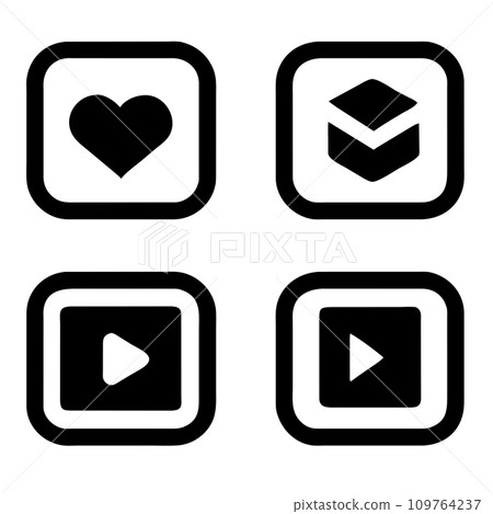 Play button vector icon set. Illustration isolated for graphic and web design. 109764237