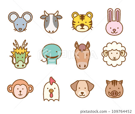可愛的生肖動物圖示集 109764452