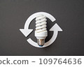 Energy saving light bulb on a black background 109764636