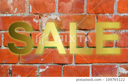 紅磚牆上的銷售字母 紅磚牆上的銷售字母 109765122