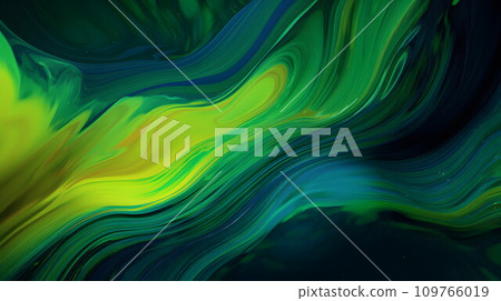 Abstract background with flowing green colors No.011 AI generated image 109766019