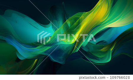 Abstract background with flowing green colors No.020 AI generated image 109766028