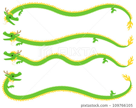 Green long dragon line and frame set Green long dragon line and frame set 109766105