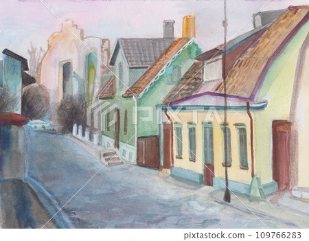 street in a Swedish city 109766283