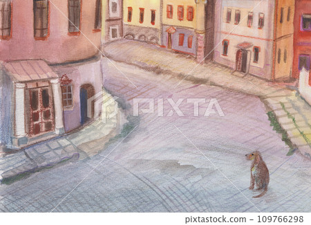 street of little European town street of little European town 109766298