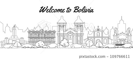 Canada famous landmarks in situation of downtown by silhouette style 109766611