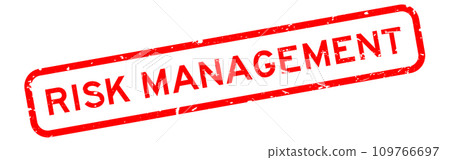 Grunge red risk management word square rubber seal stamp on white background Grunge red risk management word square rubber seal stamp on white background 109766697