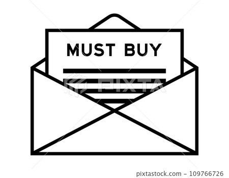 Envelope and letter sign with word must buy as the headline Envelope and letter sign with word must buy as the headline 109766726
