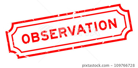 Grunge red observation word square rubber stamp on white background Grunge red observation word square rubber stamp on white background 109766728