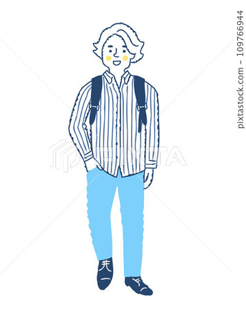 微笑的年輕人全身 fo-25 109766944