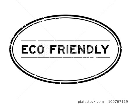 Grunge black eco friendly word oval rubber stamp in white background 109767119