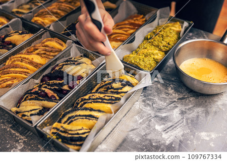 Different type of babka or brioche bread 109767334