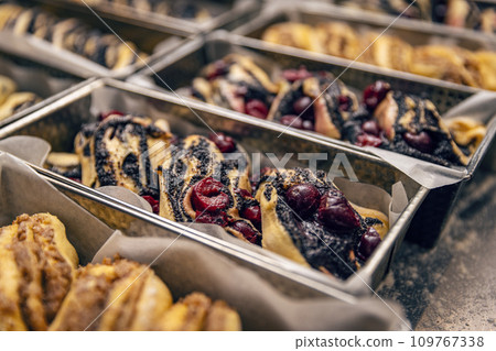 Shot of some uncooked babka cakes 109767338