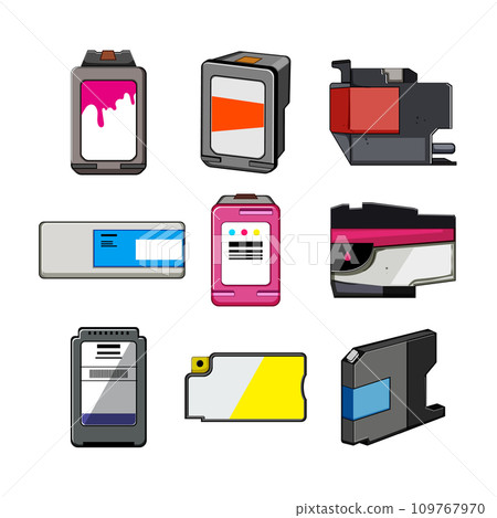 ink cartridge set cartoon vector illustration ink cartridge set cartoon vector illustration 109767970