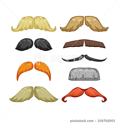 moustaches set cartoon vector illustration 109768005