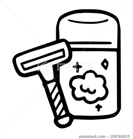 Shaving cream line drawing 109768035