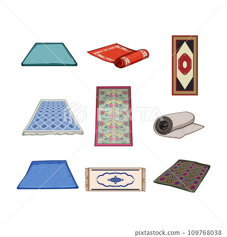 wool carpet set cartoon vector illustration 109768038