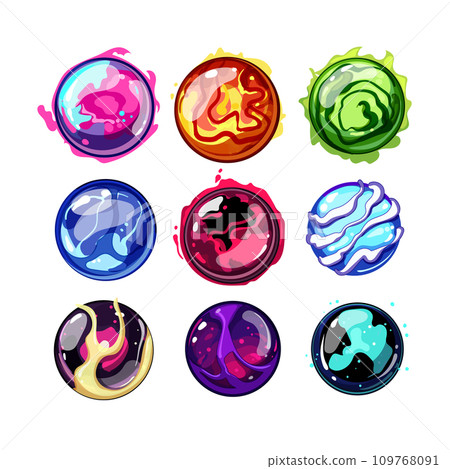 magic ball sphere set cartoon vector illustration magic ball sphere set cartoon vector illustration 109768091
