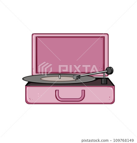 vintage vinyl player cartoon vector illustration vintage vinyl player cartoon vector illustration 109768149
