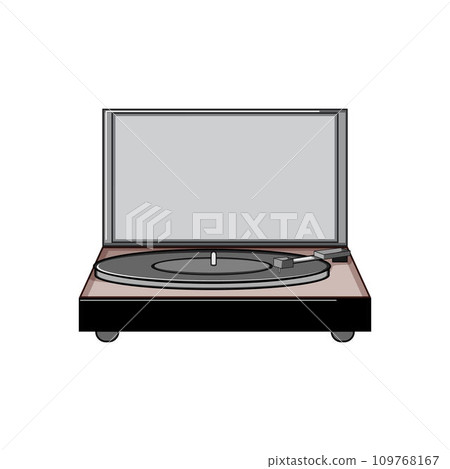 retro vinyl player cartoon vector illustration 109768167