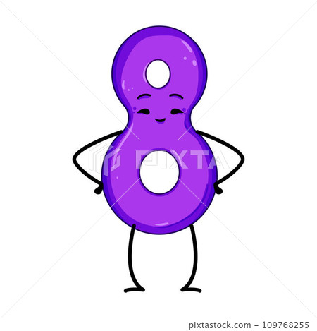 cute number character cartoon vector illustration 109768255