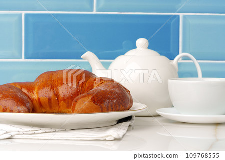 Fresh pastry bakery on table kitchen background Fresh pastry bakery on table kitchen background 109768555